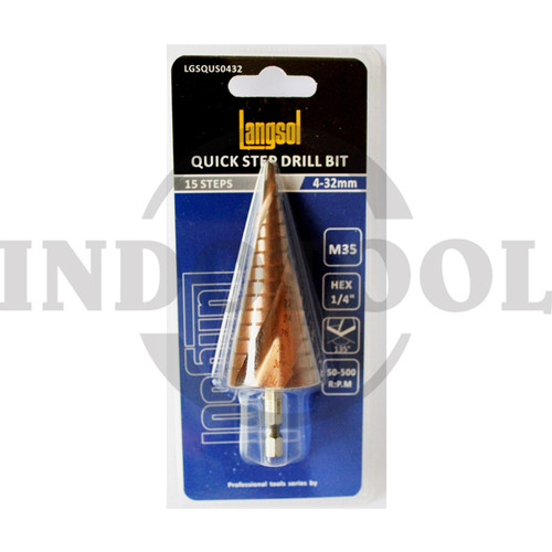 [EZM.5204980] MATA BOR PAGODA M35 3-12mm / QUICK STEP DRILL BIT HEX SHANK LANGSOL