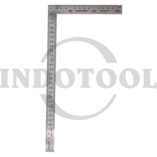 [EZM.5205568] PENGGARIS SIKU L STAINLESS STEEL SQUARE RULER 10" (500x250mm) MAXPOWER