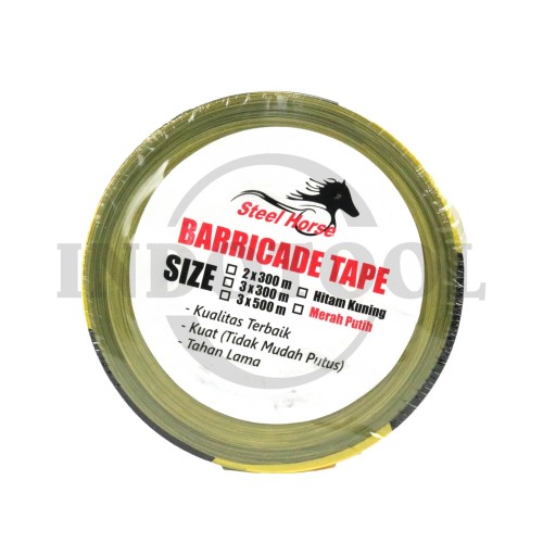 [EZM.5201664] POLICE LINE, STEEL HORSE 3" x 500 M (HITAM-KUNING) UMUM
