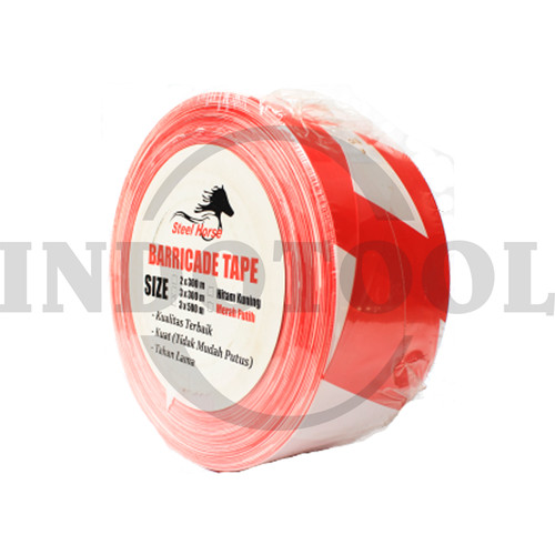 [EZM.5200819] POLICE LINE, STEEL HORSE 3" x 500 M (MERAH-PUTIH) UMUM