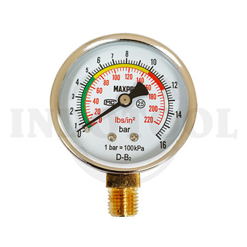 [EZM.5203986] Pressure Gauge 2.5" (10 Bar) / Alat Pengukur Tekanan MAXPRO
