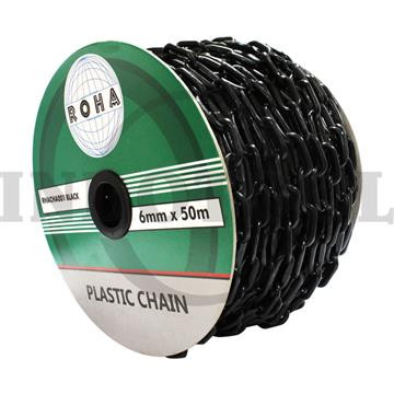 [EZM.5202629] Rantai Plastik 8mm x 50M Plastic Chain ROHA - Hitam