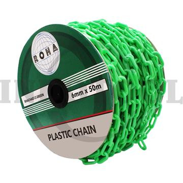 [EZM.5203311] RANTAI PLASTIK, CONE CHAIN GREEN 6mm x 50M / PLASTIC CHAIN GREEN ROHA