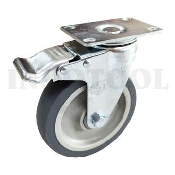 [EZM.5203926] Roda Troli REM 3" Medium Duty TPR Caster DBL BRAKE (75x30mm) 80kg ROHA