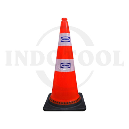 [EZM.5204343] SAFETY TRAFFIC CONE / KERUCUT LALU LINTAS ALAS HITAM 75CM 2.4KG MORRIS
