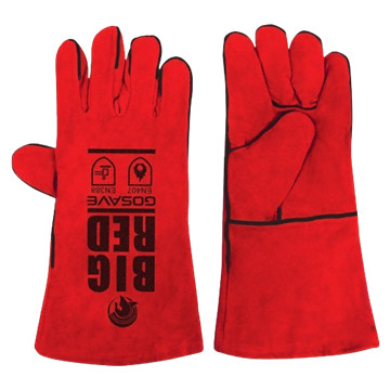 [EZM.5203583] Sarung Tangan Kulit Las Welding Anti Panas 14 inch Eco Red GOSAVE