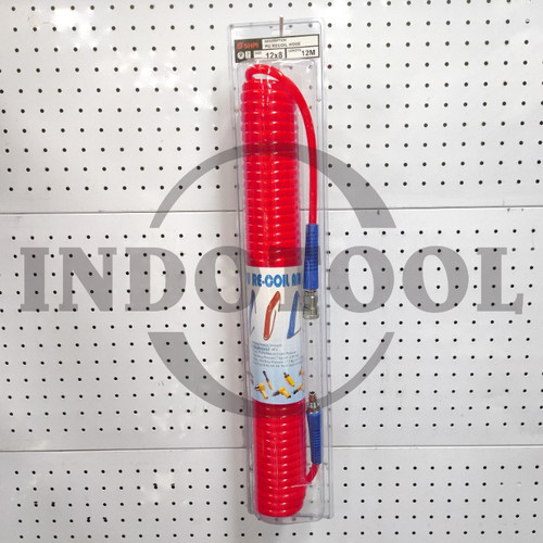 SELANG RECOIL PU MERAH 8 x 12mm x 12M / SELANG ANGIN KOMPRESSOR SHPI