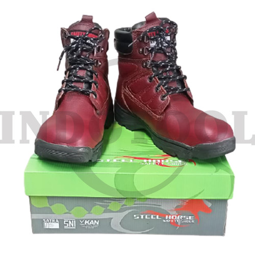 [EZM.5205101] SEPATU SAFETY / PROYEK SAFETY SHOES 9369M MAROON NO. 10/44 STEEL HORSE