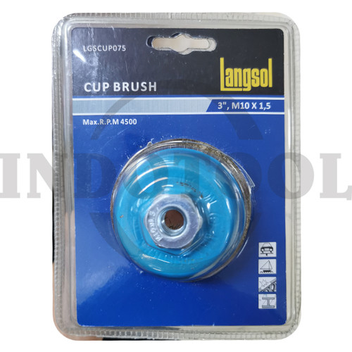 [EZM.5205109] SIKAT KAWAT MANGKOK 3 INCH / CUP BRUSH 3", M10 x 1.5 LANGSOL