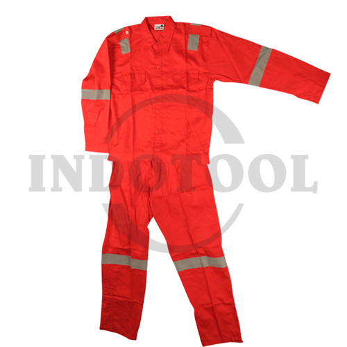 [EZM.5201657] WEARPACK FULL SET SETELAN BAJU CELANA MERAH PROYEK / STEEL HORSE XL