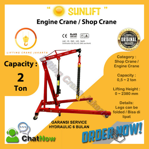 [EZO.1500021] SUN-Lift Engine Crane Shop Crane 2 Ton