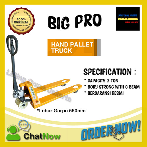 [EZO.1500024] Hand Pallet Manual 3 Ton / 3000Kg 550MM BIGPro
