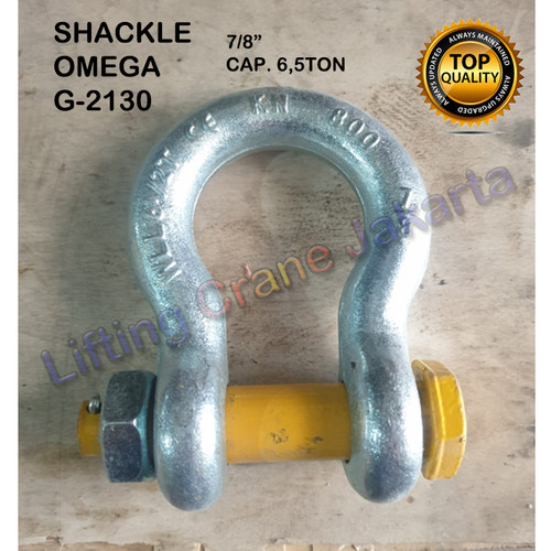 [EZO.1500029] Segel Bow Shackle Omega G2130 6.5 Ton - 7/8" Mur Baut