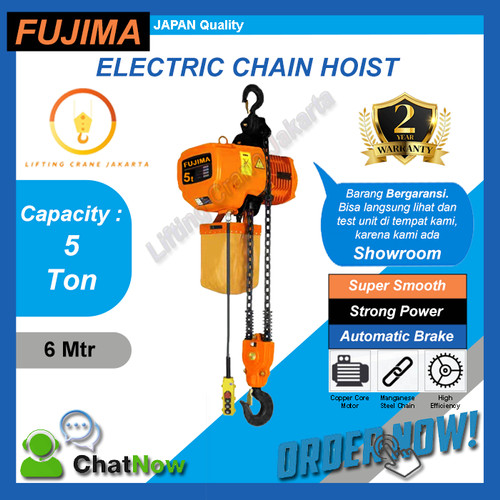[EZO.1500033] Electric Chain Hoist 5 Ton x 6 meter FUJIMA Japan
