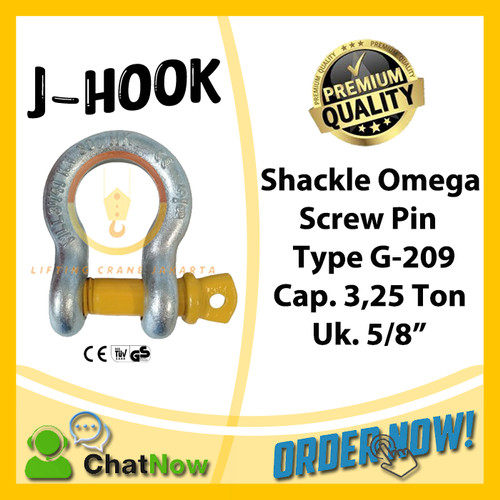 [EZO.1500240] Shackle Omega Bow Sackle G209 3,25 Ton - 5/8" Segel Screw Pin