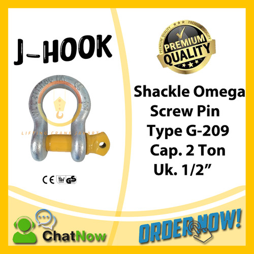 [EZO.1500057] Shackle Omega Bow Sackle G209 2 Ton - 1/2" Segel Screw Pin