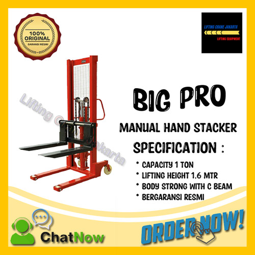 [EZO.1500146] Hand Stacker Manual 1 Ton / 1000 Kg BIGPro