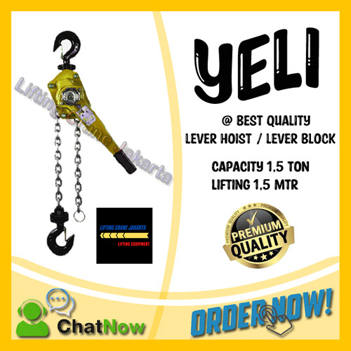 [EZO.1500179] Lever Block Lever Hoist Kotrek Rantai cap. 1,5 Ton x 1,5 Mtr YELI