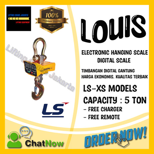 [EZO.1500188] Digital Crane Scale Timbangan Digital Gantung Cap 5 Ton Model LS - XS