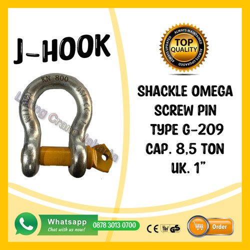 [EZO.1500193] Bow Shackle Omega G209 8.5 Ton - 1" Segel Screw Pin