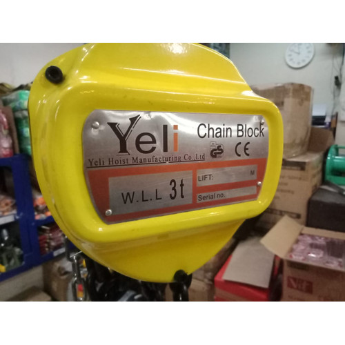 [EZO.1500205] Chain Block manual Hoist Capacity 3 TON YELI