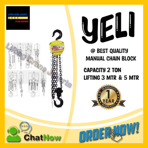 [EZO.1500206] Chain Block manual Hoist Capacity 2 TON YELI