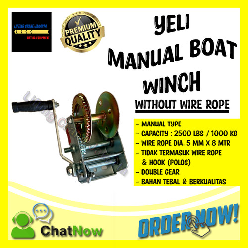 [EZO.1500226] Hand Winch Manual Boat Winch Capacity 2500Lbs without WIre Rope YELI