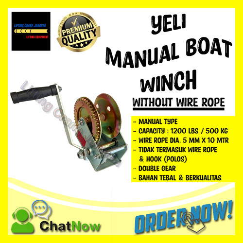 [EZO.1500227] Hand Winch Manual Boat Winch Capacity 1200Lbs without Wire Rope YELI