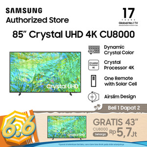 Samsung Smart TV 85" Crystal UHD Dynamic Crystal Color- UA85CU8000KXXD