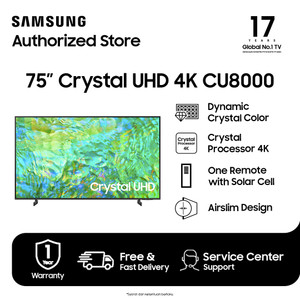 Samsung Smart TV 75"Crystal UHD Dynamic Crystal Color- UA75CU8000KXXD