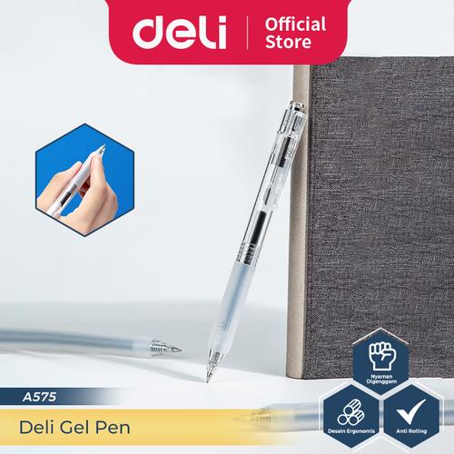 [EZO.7300057] Deli Pulpen Gel / Gel Pen 0.5mm Penulisan Lancar A575 12 PCS