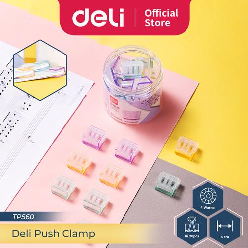 [EZO.7300042] Deli Pejepit Multifungsi / Penjepit Kertas / Multifunctional Clip Isi 20 6 warna lucu TP560