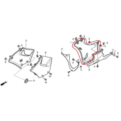 [EZM.1150137] Cowl R Middle Kanan Tengah Viar Roda 2 Vix R 150 cc Rev