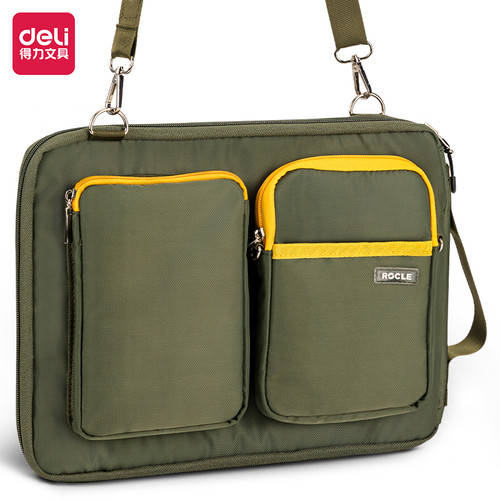 [EZO.7300243] Deli Tas Laptop /Tas Selempang / Laptop Bag 9 Partisi Gratis Tas Kecil