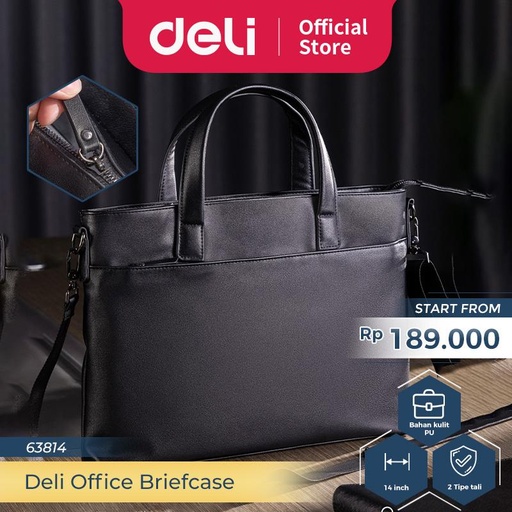 [EZO.7300244] Deli Tas Laptop Kulit / Tas Kerja Kantor Selempang  63814