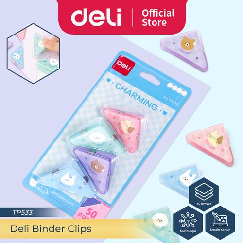 [EZO.7300065] Deli Triangle Paper Clip / Penjepit Kertas Multifungsi TP533