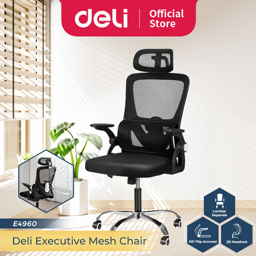 [EZO.7300248] Deli Kursi Kantor / Kursi Kerja Jaring / Office Chair Adjustable E4960