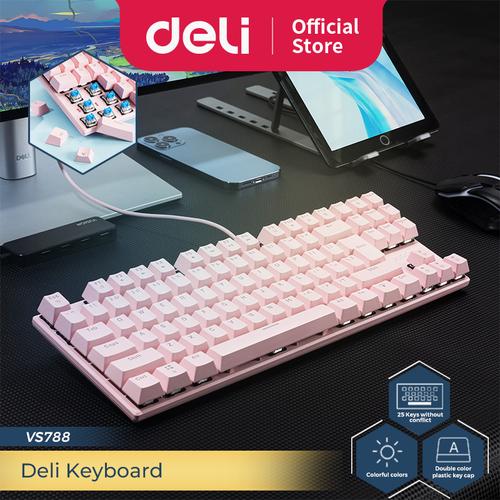 [EZO.7300071] Deli Vusign Mechanical Gaming Keyboard Mekanik RGB LED Kabel USB VS788