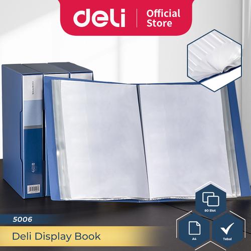 [EZO.7300077] Deli Display Book / Map Clear Holder Document Keeper A4 80 Pocket 5006