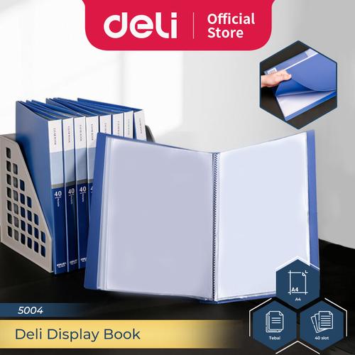 [EZO.7300079] Deli Display Book / Map Clear Holder Document Keeper A4 40 Pocket 5004