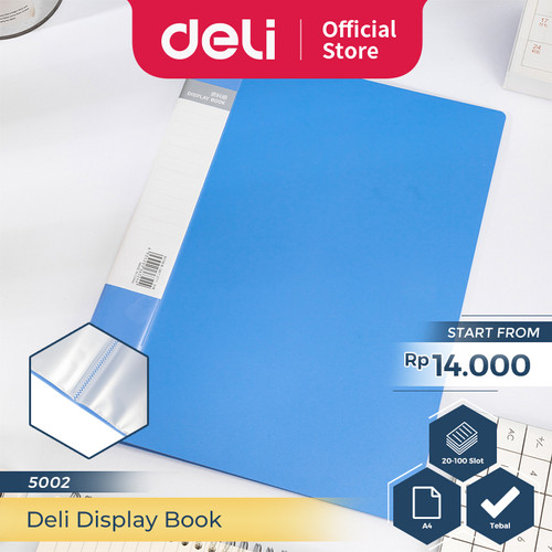 [EZO.7300081] Deli Display Book / Map Clear Holder Document Keeper A4 20 Pocket 5002