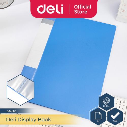 [EZO.7300081] Deli Display Book / Map Clear Holder Document Keeper A4 20 Pocket 5002