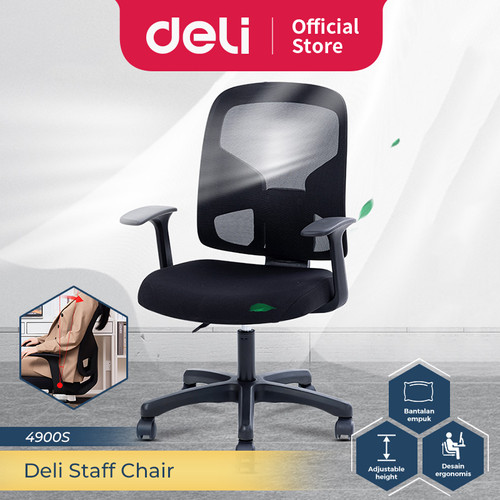 [EZO.7300256] Deli Kursi Kerja / Office Chair Ergonomis Mudah Dirakit 4900S