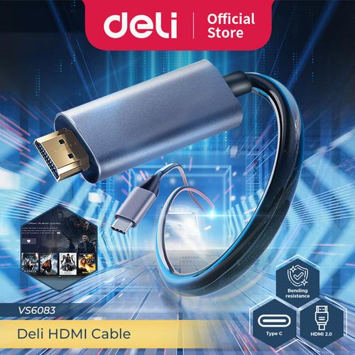 [EZO.7300268] Deli Aoka Kabel Type-C to HDMI Ultra HD 1.8 Meter VS6083