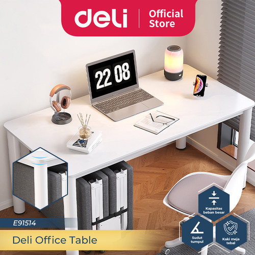 [EZO.7300112] Deli Meja Kerja / Meja Belajar / 100 CM Putih Kapasitas Besar E91514