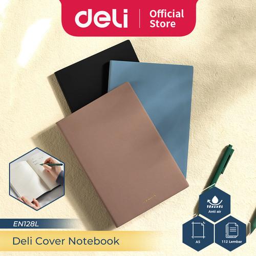 [EZO.7300125] Deli Leather Cover Notebook Kulit A5 96112 Lembar Soft Cover EN128L