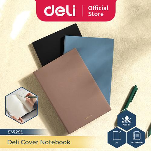 [EZO.7300125] Deli Leather Cover Notebook Kulit A5 96112 Lembar Soft Cover EN128L