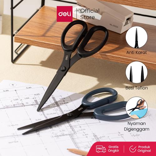[EZO.7000566] Deli Scissor / Gunting Serbaguna Anti Karat Pisau Tajam EZ50X