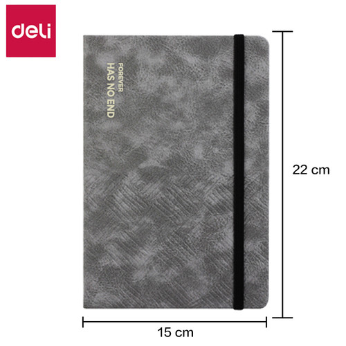 [EZO.7300138] Deli Leather Cover Notebook A5 70GSM 80 96 Lembar EN111L EN12XL EN132L