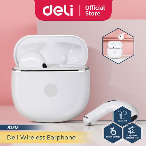 [EZO.7300142] Deli Wireless Earphone Headset Bluetooth TWS Suara HD 83318